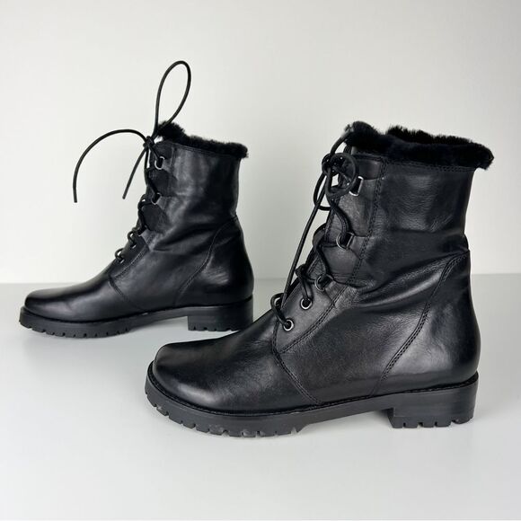 Black Ankle Boots with Fur Lining - Picture 4 of 11